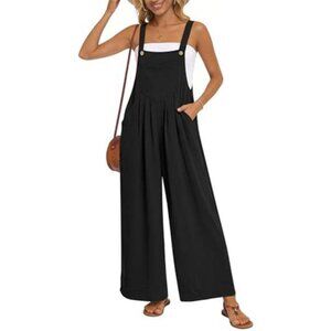 Womens Casual Jumpsuits Loose Wide Leg Overalls Summer Sleeveless